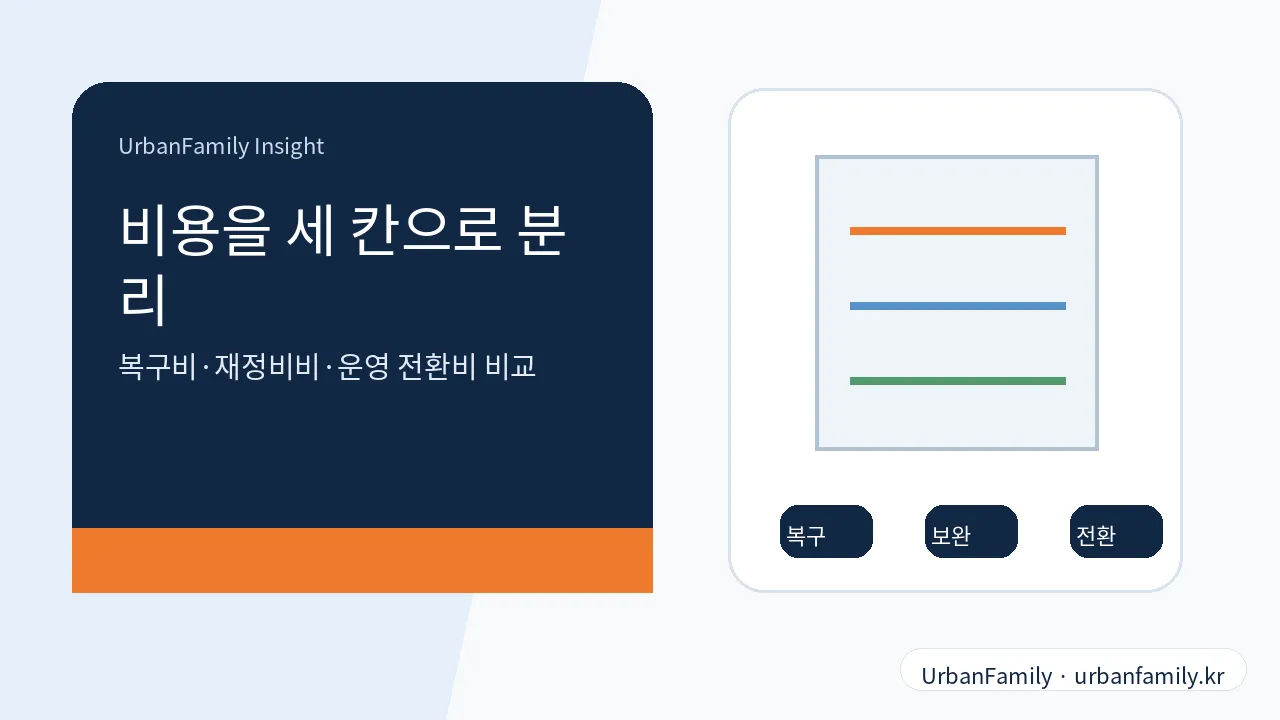 공실 상가 비용을 복구비·재정비비·운영 전환비로 나누는 기준